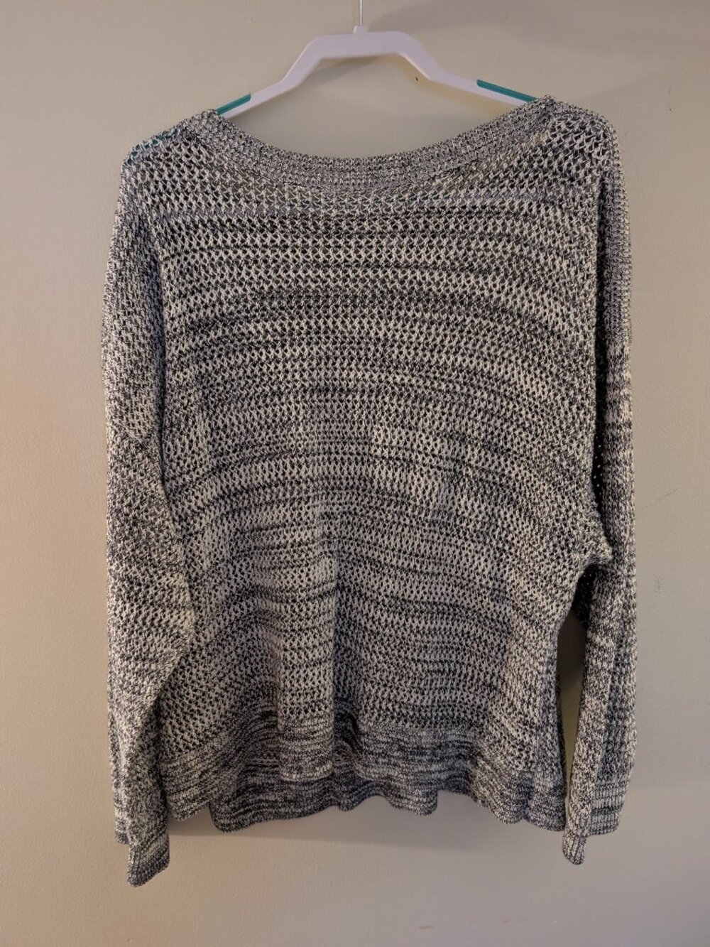 Women's Old Navy Crochet Knit Sweater, Blue & White, XXL